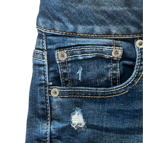 AE Outfitters Super Super Stretch Hi Rise Shortie Cut Off Jeans Shorts 2 - Picture 4 of 10